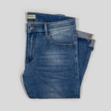 Men's Slim Fit Mid-Indigo Washed Stretch Denim Jeans