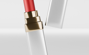 Classic Red Satin Lipstick (White & Gold Casing)