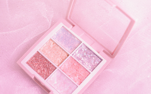 6-Color Korean Pressed Glitter & Shimmer Eyeshadow Palette (Pink & Lavender Tones)