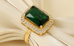 Salty Green Diamond Ring